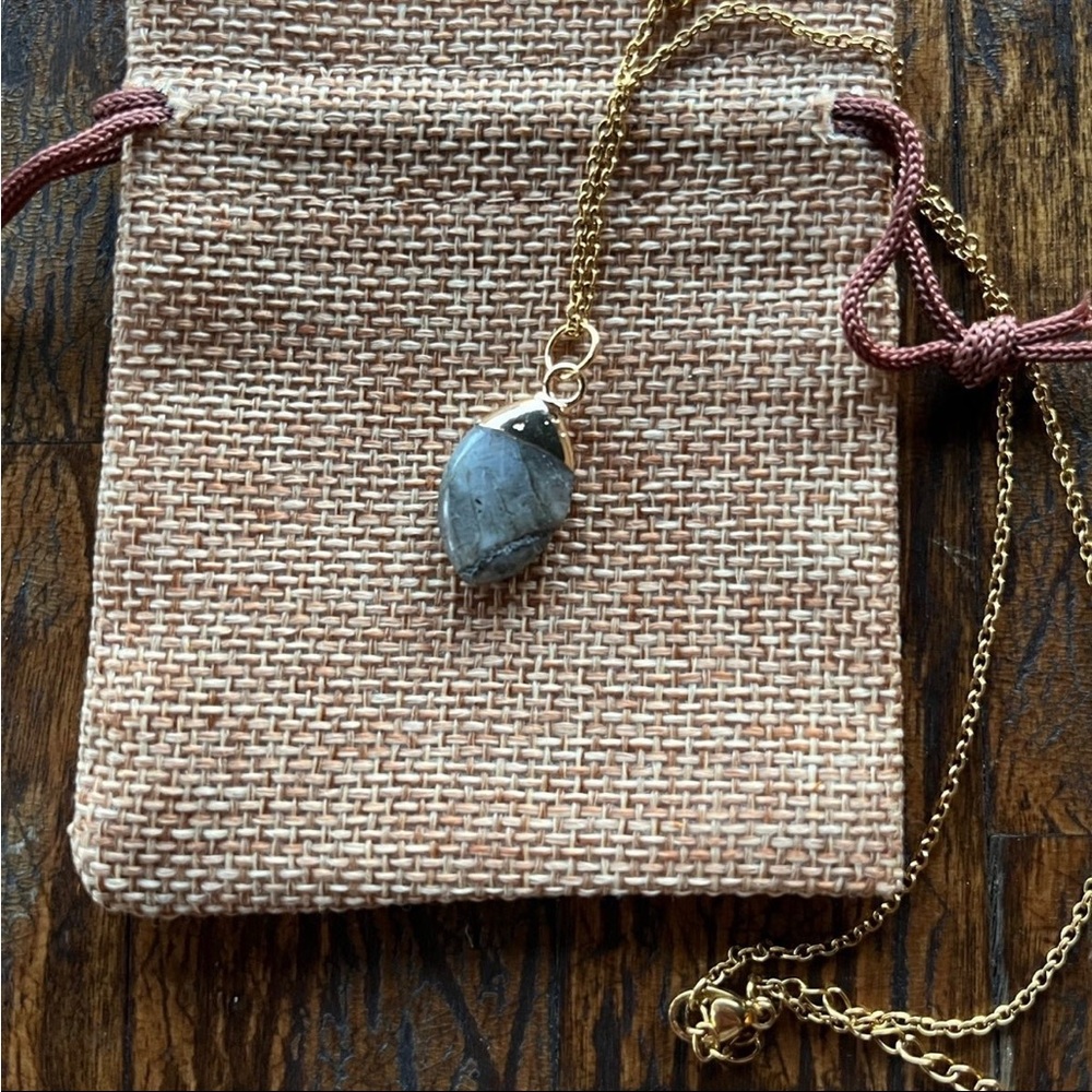 Genuine Labradorite Pendant Labradorite Necklace Minimalist Oval Necklace